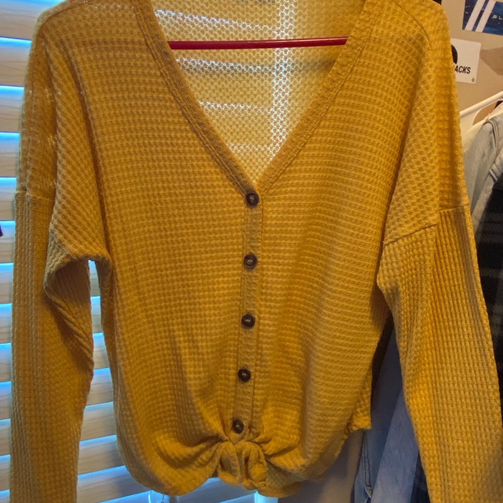 Long sleeve button up top